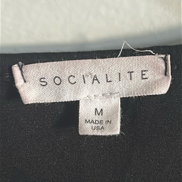 Socialite Women’s Black Short Sleeve Jersey Mini Dress Pool Beach Resort Coverup - Picture 6 of 9